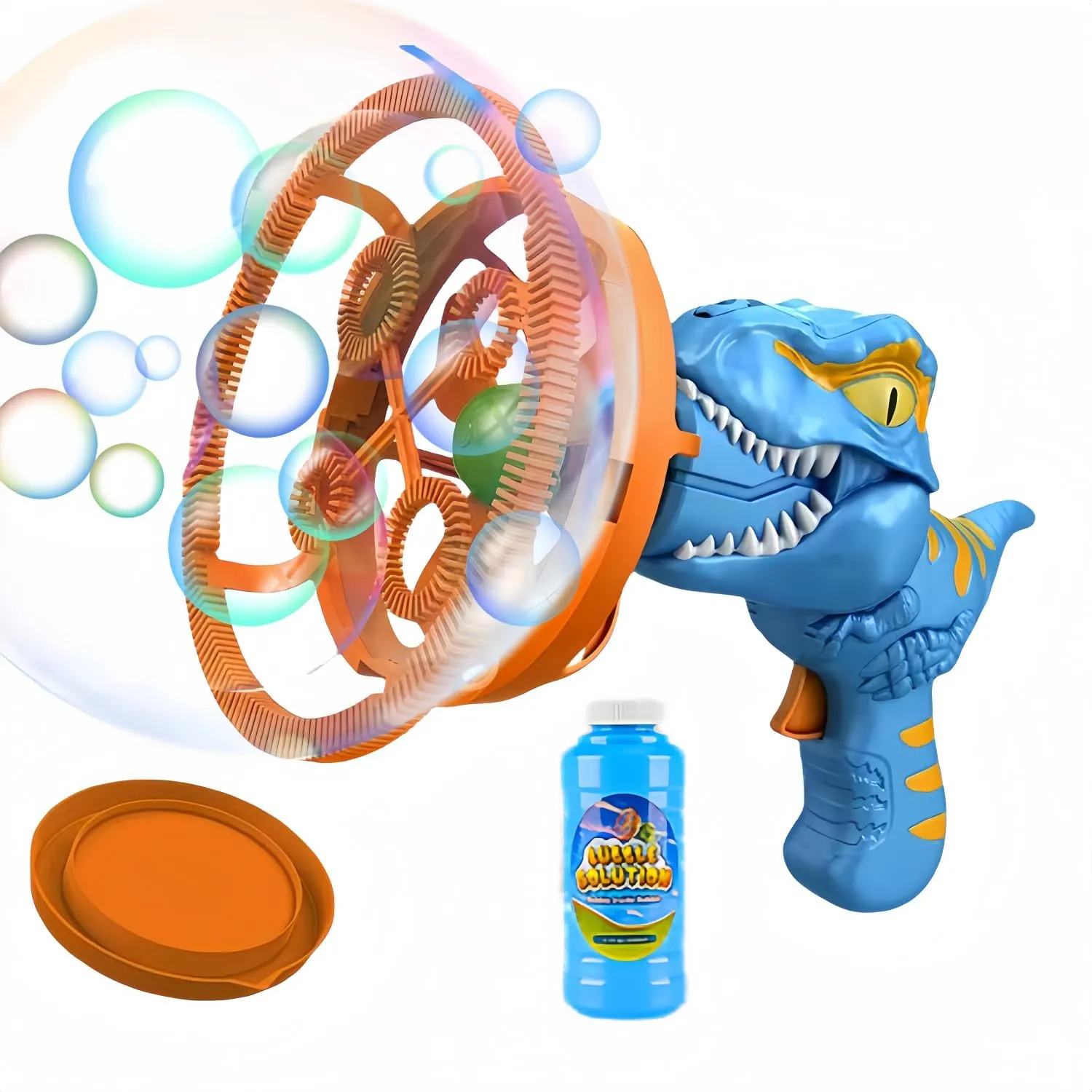 Dino Bubble Gun Bubble Machine for Dinosaur Bubble Blower Toy for Kids and Toddlers Bubble in Bubble Gun Party Favors Birthday for 3 4 5 6 7 8 9 10 Years Old Boys and Girls (Blue)