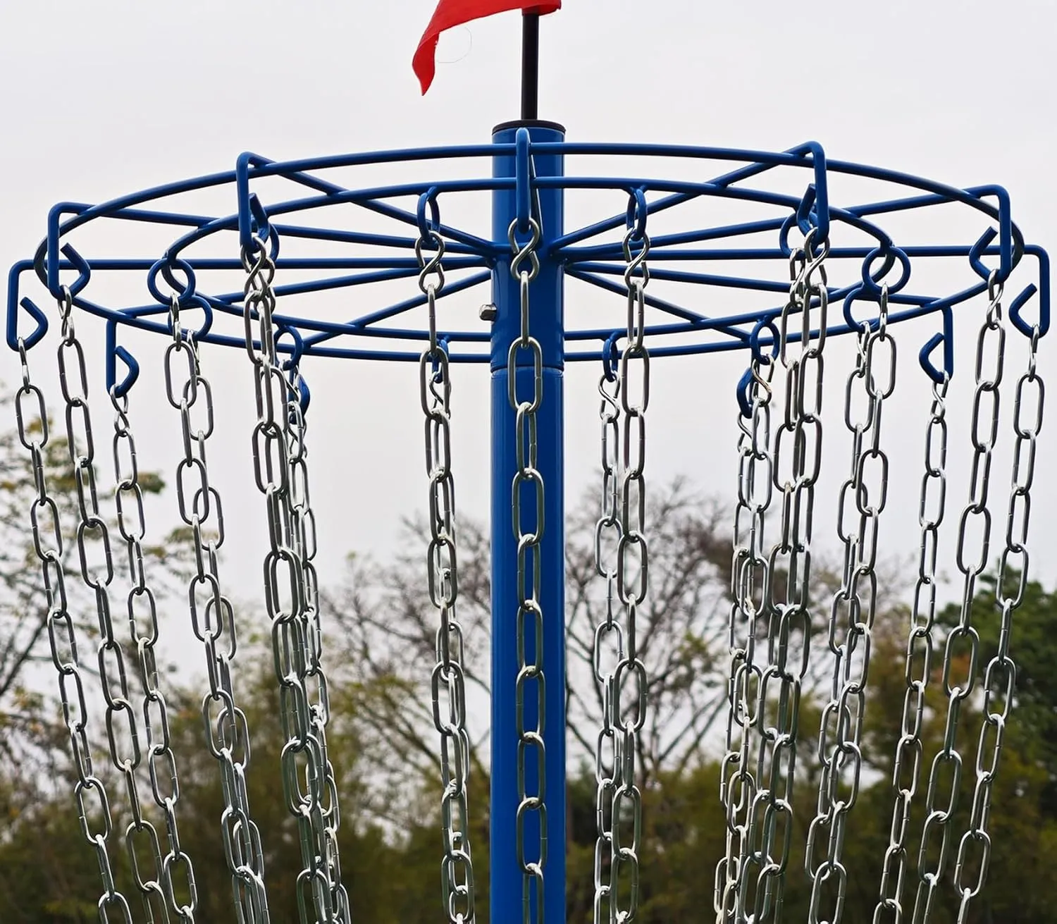 Disc Golf Basket - Portable Disc Golf Target with Heavy Duty 24-Chains Come with 3pcs Disc Golf Discs and Ground Stake -Suitable for Players of All Levels - Multi Color Available