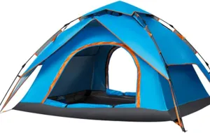 Dome Tents for 2-3 Person Family, Instant Pop Up Camping Tents with Sun Shelters, Easy to Install, for Camping Hiking Outdoor Activities Blue