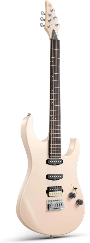 Donner DMT-66 39 Inch Full Size Electric Guitar for Beginner, Starter Electric Guitar Kit with Bag, Pink