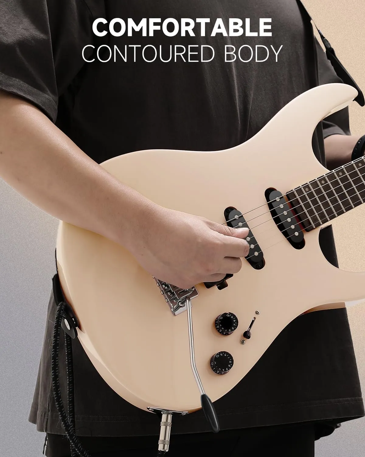Donner DMT-66 39 Inch Full Size Electric Guitar for Beginner, Starter Electric Guitar Kit with Bag, Pink