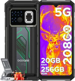 DOOGEE Fire 6 Max(2025) 5G Rugged Smartphone with Thermal Image Camera,20800mAh/33W Fast,6.72" FHD  120Hz IPS Screen,120LM Flashlight Rugged Phone,256GB/TF 2TB,50MP,Android 14,IP68 Waterproof Phone