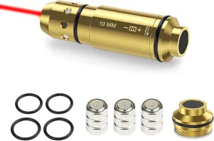 Dry Fire Laser Training Cartridge, Laser Bullet with Rubber Snap Cap and Batteries (10 mm Laser caretridge)