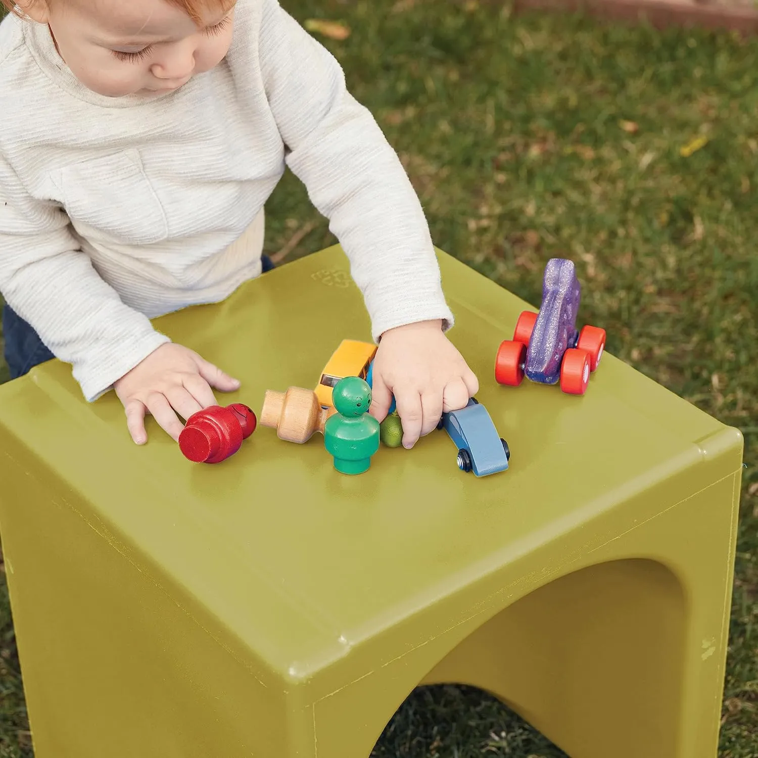 ECR4Kids Tri-Me 3-In-1 Cube Chair, Kids Furniture, Fern Green