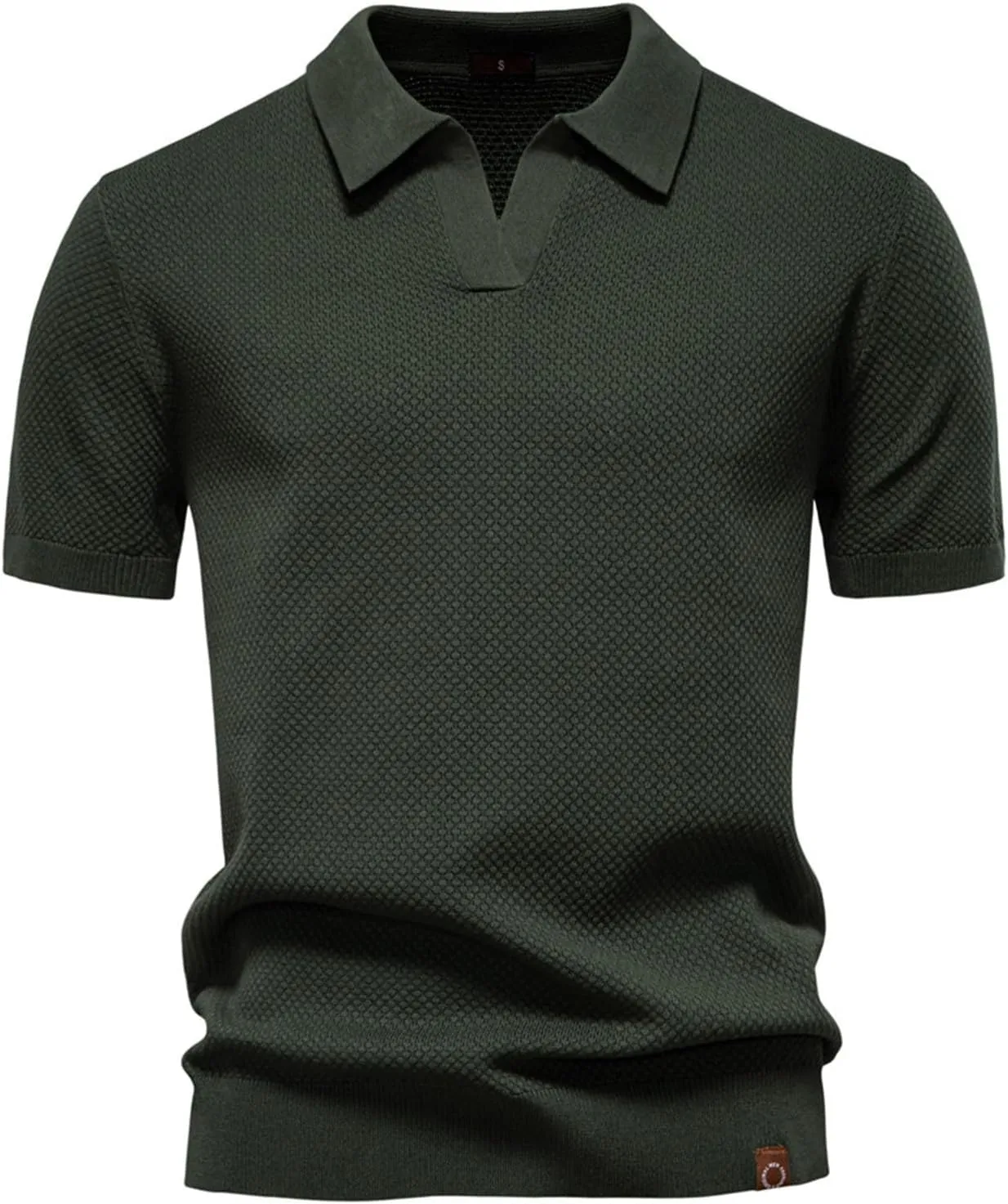 Elavure - The Prestigio Polo Shirt, Mens Knit Polo Tshirt Short Sleeve Lightweight Casual Golf Shirts Collared Tshirt