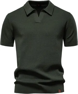 Elavure - The Prestigio Polo Shirt, Mens Knit Polo Tshirt Short Sleeve Lightweight Casual Golf Shirts Collared Tshirt