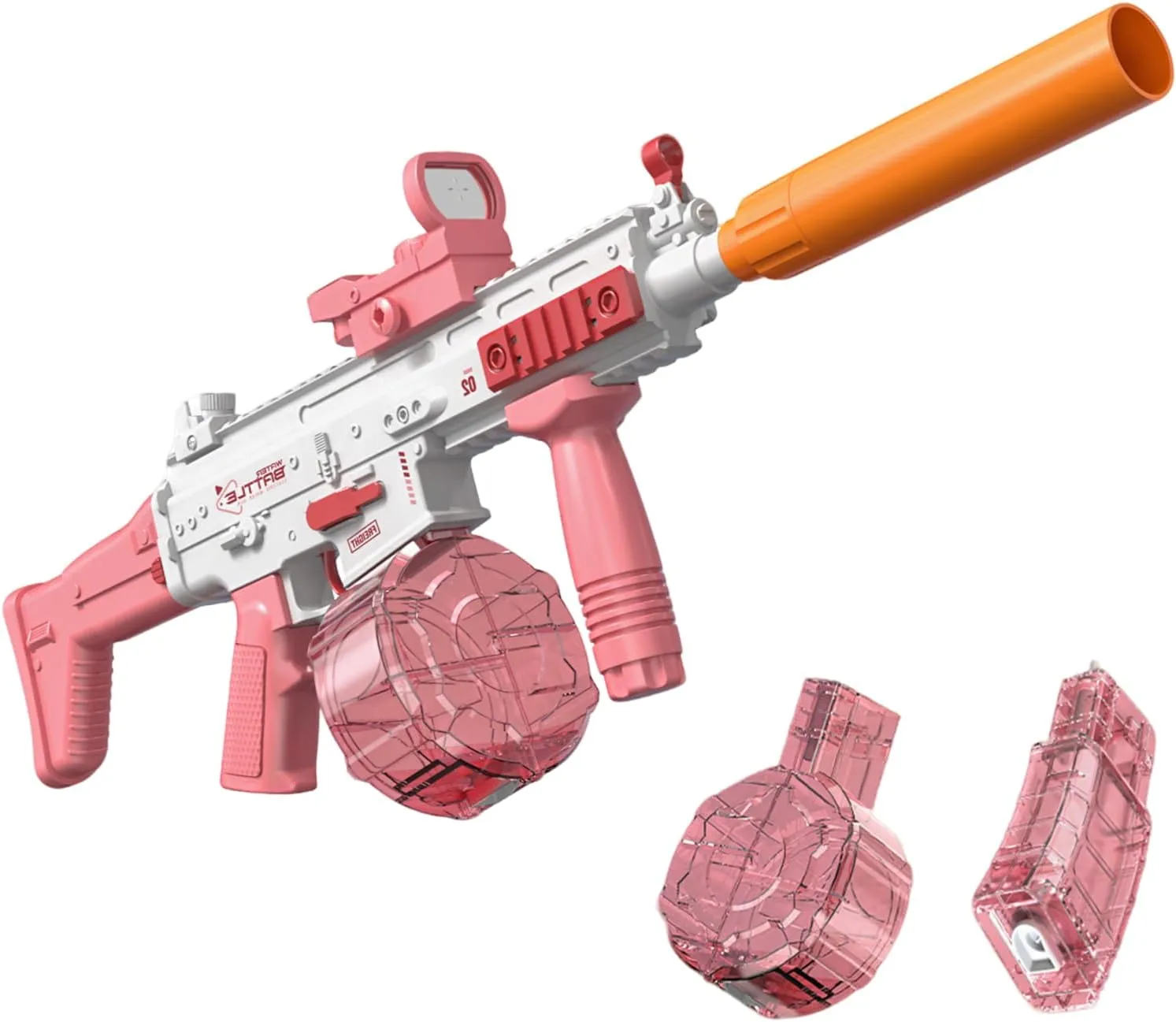 Electric Water Gun, Automatic Squirt Guns with Lights Up to 32 FT Range with Large Capacity,434CC 58CC Water Blasters for Kids Boys Girls Adults Outdoor Summer Swimming Pool Beach Shooting Game (Pink)