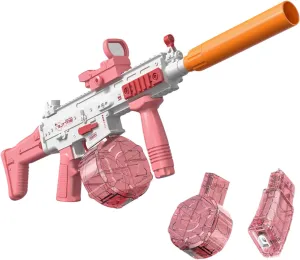 Electric Water Gun, Automatic Squirt Guns with Lights Up to 32 FT Range with Large Capacity,434CC 58CC Water Blasters for Kids Boys Girls Adults Outdoor Summer Swimming Pool Beach Shooting Game (Pink)