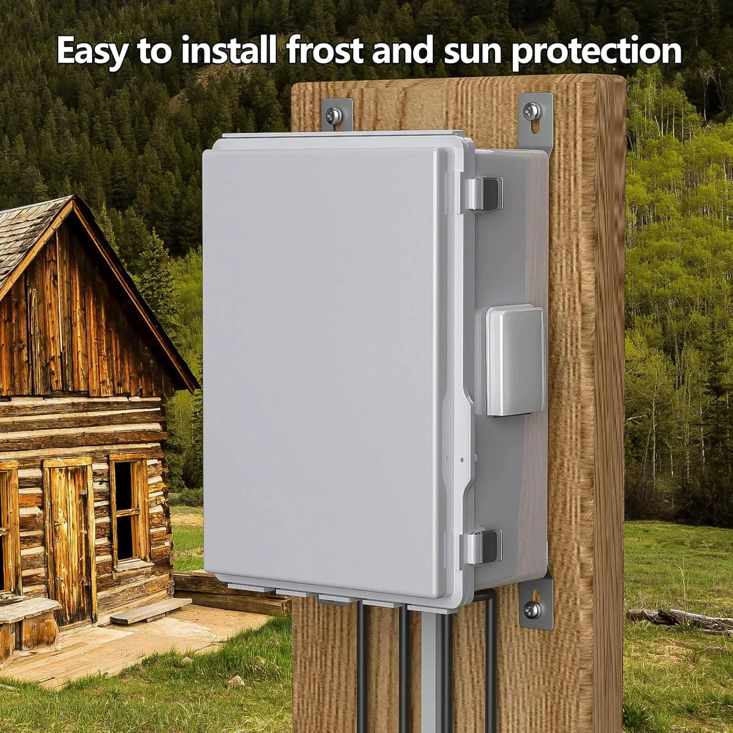 Electrical Junction Box, Ventilated Design, Cable Grommets, Indoor/Outdoor Use with Mounting Panel & Hinged Cover. Waterproof IP 65. (Grey Cover, 13.8"x9.7"x5.9")