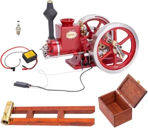 Engine Kit for Adults, Horizontal Hit and Miss Engine Model Kit That Runs, Engine Motor Model Educational Physics Experiment STEM Model - RTR