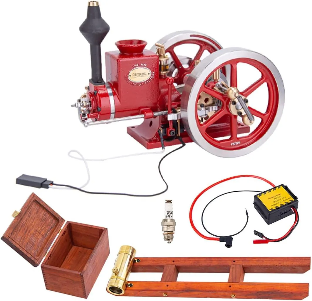 Engine Kit for Adults, Horizontal Hit and Miss Engine Model Kit That Runs, Engine Motor Model Educational Physics Experiment STEM Model - RTR