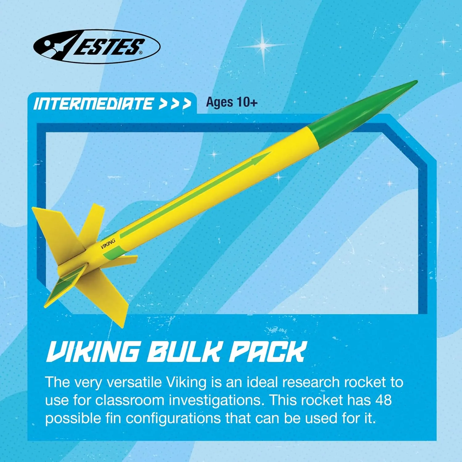 Estes 1755 Bulk Pack of 12 Viking Rocket-Building Kits, Intermediate Flying-Rocket-Model Kits for Ages 10 , Classroom Science Experiments