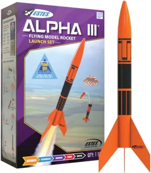 Estes Alpha III Launch Set, 12 years and up with Adult Supervision if under 12, Black,Orange
