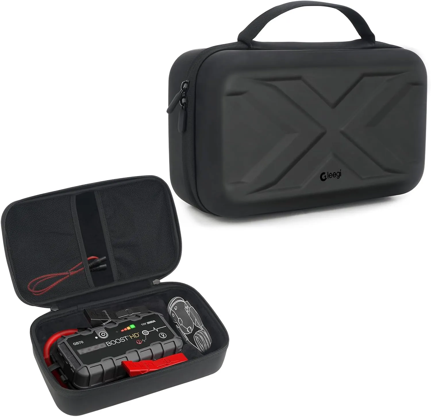 EVA Protection Storage Case Compatible with NOCO Boost HD GB70/Boost X GBX75 UltraSafe Car Battery Jump Starter, Portable Carrying Case for Car Battery Booster