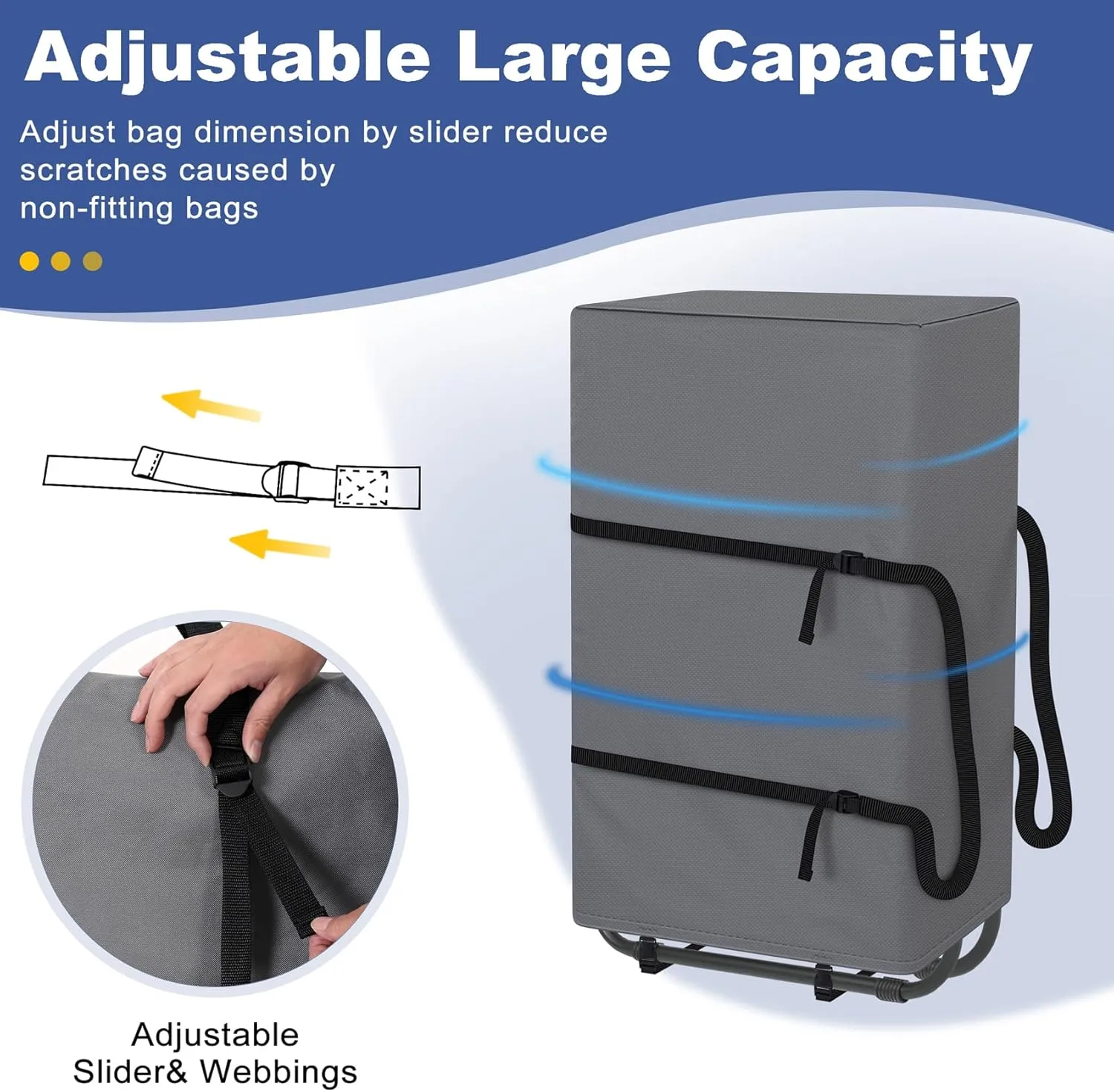 Explore Land 2-in-1 Folding Chair Storage Bag - 900D Furniture Cover for Lounge Zero Gravity Light Weight Transport Folding Rollator Walker(42" L x 9" W x 28" H, Grey)