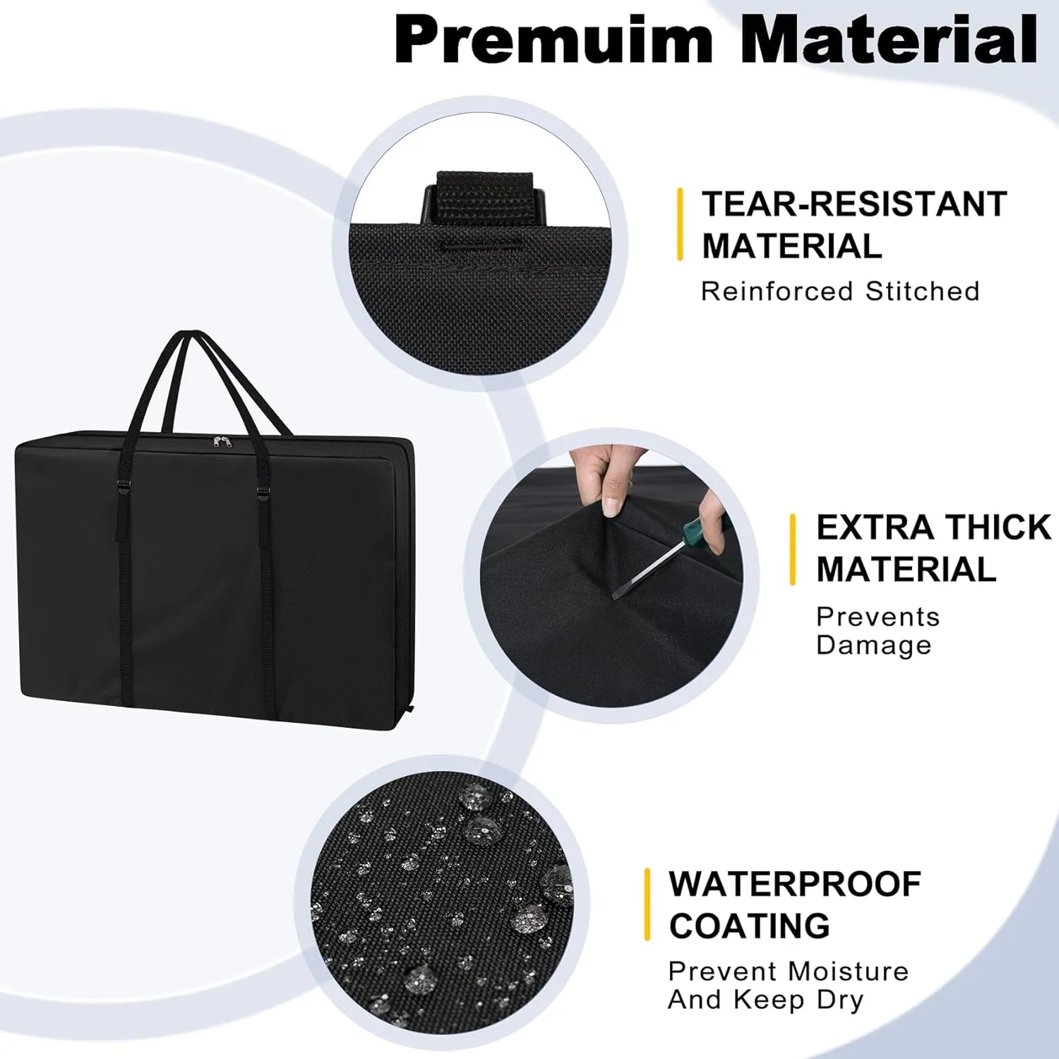 Explore Land Heavy Duty Chair Storage Bag for Folding Longue Zero Gravity Light Weight Transport Folding Rollator Walker (2PACK-Black)