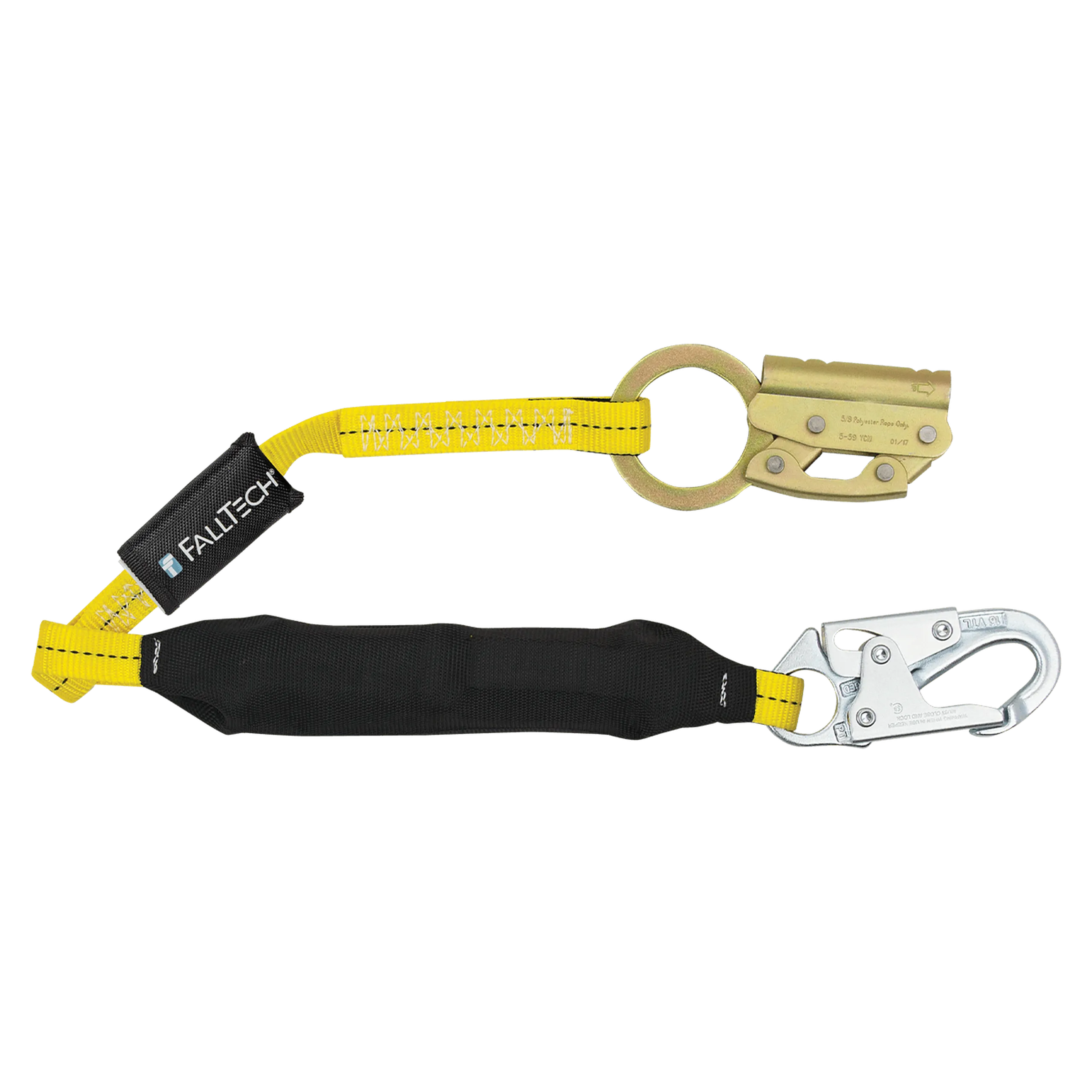 FallTech 8353LT Manual Rope Adjuster with 3' FT Basic® Soft Pack Energy Absorbing Lanyard (each)