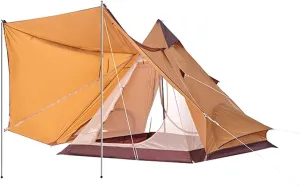 Family Camping Large Waterproof Double Layer Tent Camping Mongolian Tent for Picnic, Festival (Color3) (Color2)