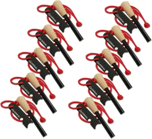 Ferro Rod Fire Starter - Large 3/8" Premium Grade for Huge Showers of Hot Sparks - Features Steel Striker with Enhanced Striker Edge