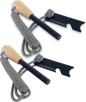 Ferro Rod Fire Starter - X-Large 1/2" Premium Grade for Huge Showers of Hot Sparks - Features Steel Striker with Enhanced Striker Edge and Braided Lanyard