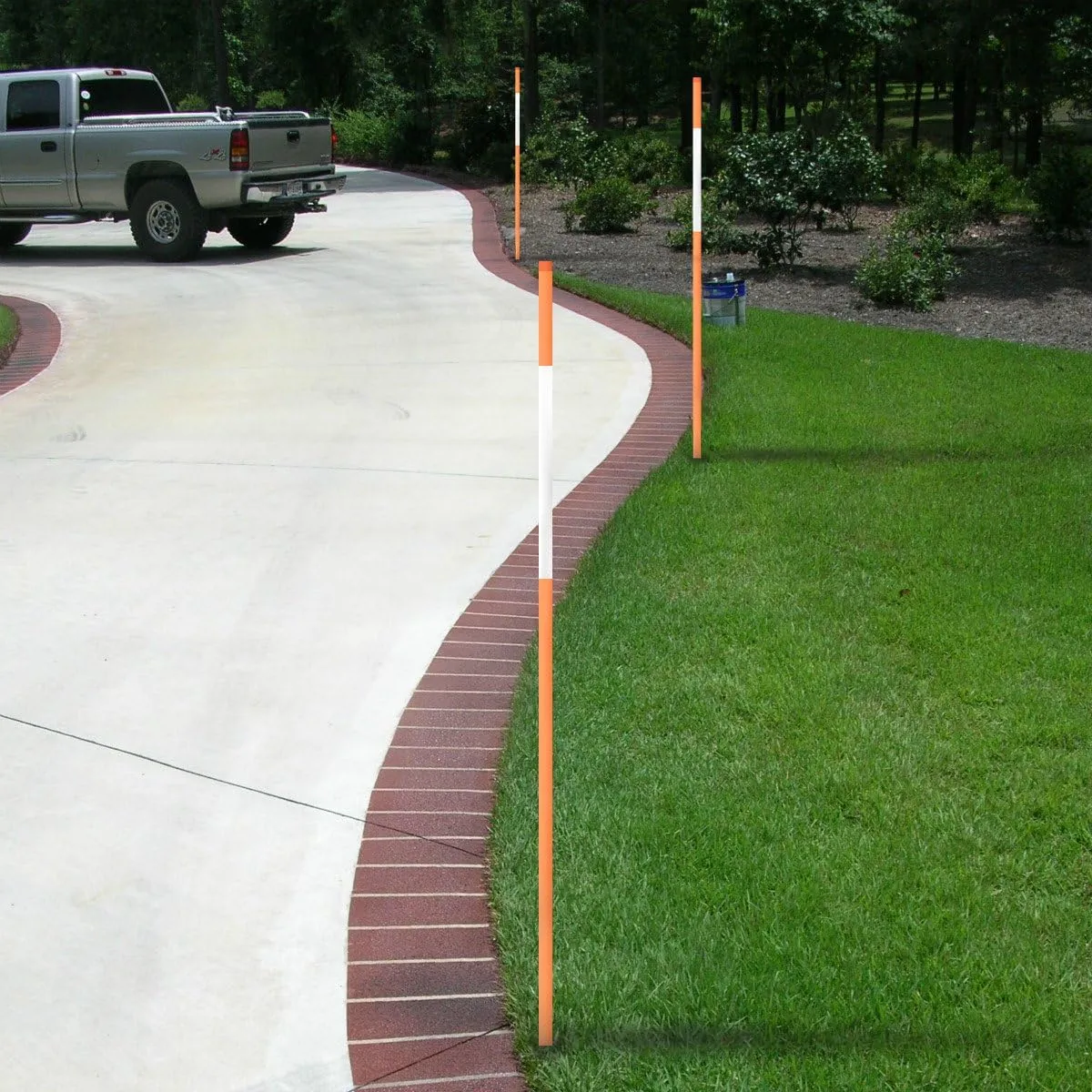 FiberMarkers 72Inch Reflective Driveway Markers Driveway Poles for Easy Visibility at Night 1/4inch Diameter Orange, 20pack, 6 Feet Long (Hollow Rod