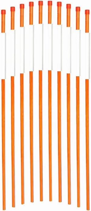 FiberMarkers 72Inch Reflective Driveway Markers Driveway Poles for Easy Visibility at Night 1/4inch Diameter Orange, 20pack, 6 Feet Long (Hollow Rod