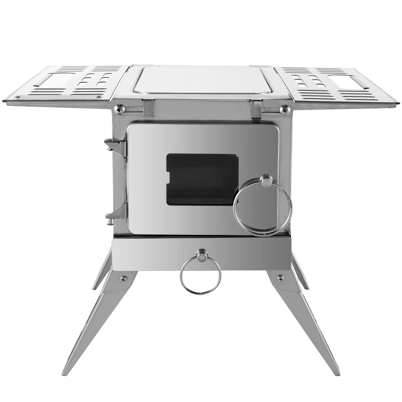 (FINAL PRICES ARE LOWER ON OUR SITE!) VEVOR Tent Wood Stove,Outdoor Camping Wood Burning Stove Stainless Steel With Folding Pipe,Portable Wood Stove 90.6'' Height Wood Tent Stove For Camping, Tent Heating, Hunting, Outdoor Cooking