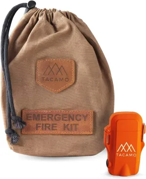 Fire Making Bundle (TAC-BNDL-001) | 15-Piece Emergency Fire Making Kit   Dual-Headed Flameless Electric Arc Lighter