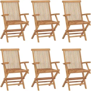 fire Pit Chairs,high Chair,Patio Furniture,Beach Chair,Folding Patio Chairs 6 pcs Solid Teak WoodFor Gardens, patios, Balconies