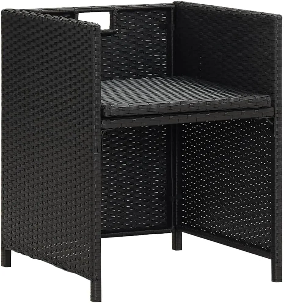 fire Pit Chairs,high Chair,Patio Furniture,Beach Chair,Patio Chairs 4 pcs Poly Rattan BlackFor Gardens, patios, Balconies