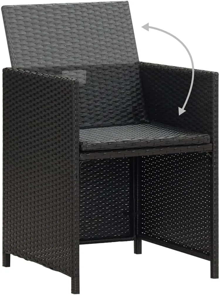 fire Pit Chairs,high Chair,Patio Furniture,Beach Chair,Patio Chairs 4 pcs Poly Rattan BlackFor Gardens, patios, Balconies