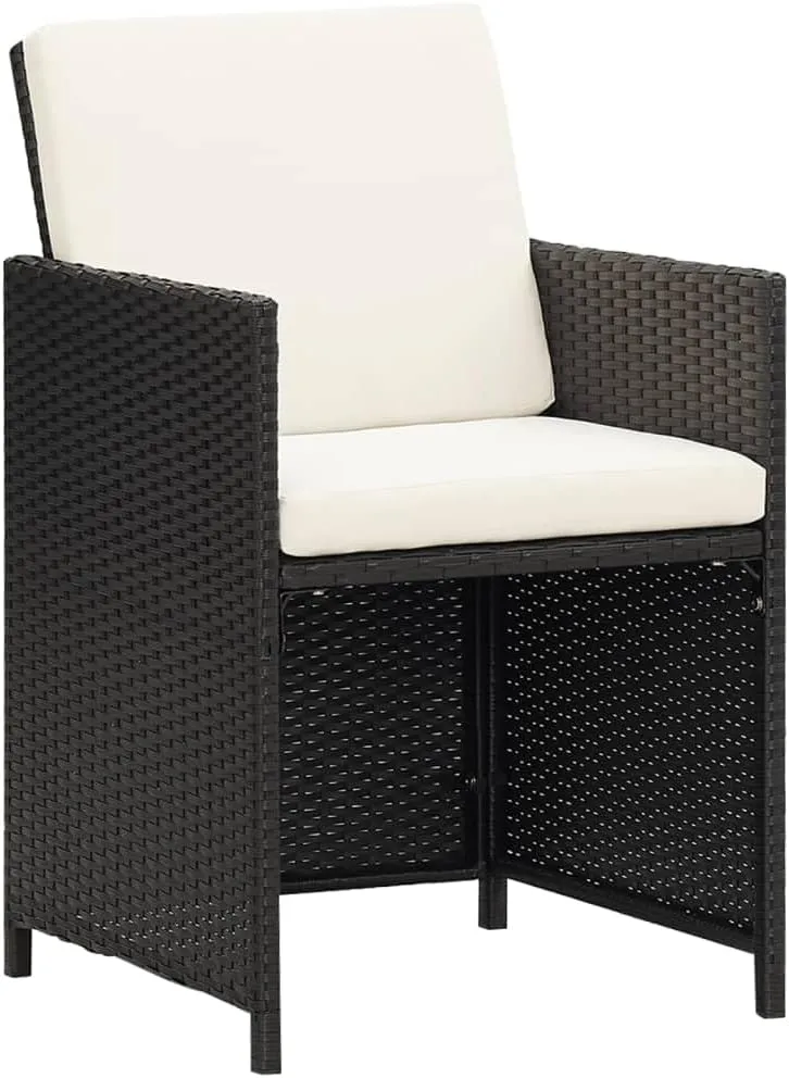 fire Pit Chairs,high Chair,Patio Furniture,Beach Chair,Patio Chairs 4 pcs Poly Rattan BlackFor Gardens, patios, Balconies