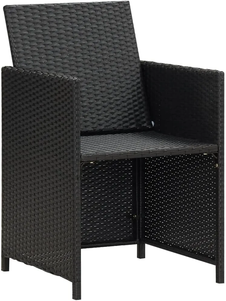 fire Pit Chairs,high Chair,Patio Furniture,Beach Chair,Patio Chairs 4 pcs Poly Rattan BlackFor Gardens, patios, Balconies