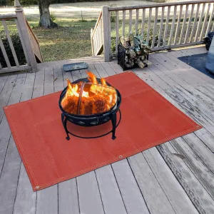 Fire Pit Mat—Silicone stove fire mat，Retardant | Fireproof | Heat Resistant，Ember Mat and Grill mat， Under the stove, Protect your deck, terrace, lawn or campground from embers，Washable (58”×58“)