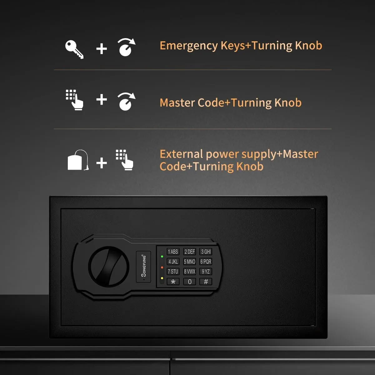 Fire Resistant Safe Box with Fireproof Waterproof Bag and Sensor Light,0.55 Cubic Feet Money Safe with Emergency External Power Supply,Electronic Digital Security Safe
