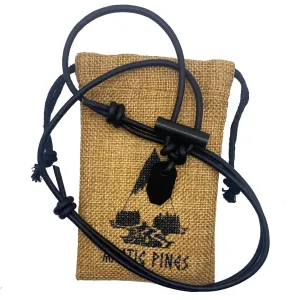 Fire Starter Necklace (Black Regular Cord, Black/Gray Striker)