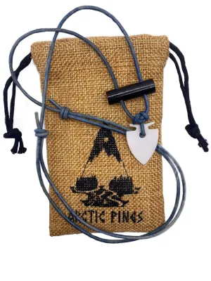 Fire Starter Necklace (Blue Thin Cord, White Striker) - Gear for Camping, backpacking, bushcraft, hiking, hunting, survival fire kit