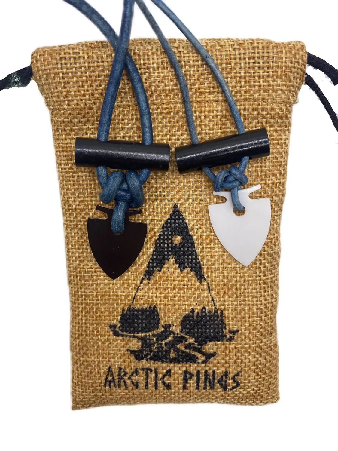 Fire Starter Necklace (Blue Thin Cord, White Striker) - Gear for Camping, backpacking, bushcraft, hiking, hunting, survival fire kit