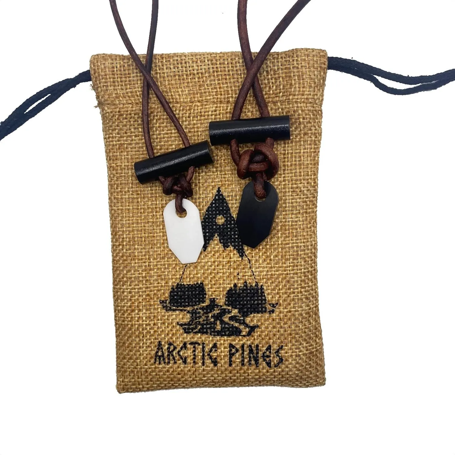 Fire Starter Necklace (Brown Regular Cord, Black/Gray Striker)