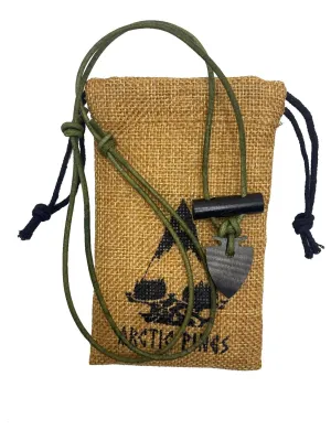 Fire Starter Necklace (Green Thin Cord, Black/Gray Striker) - Gear for Camping, backpacking, bushcraft, hiking, hunting, survival fire kit