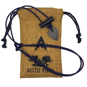 Fire Starter Necklace (Purple Thin Cord, Black/Gray Striker) - Gear for Camping, backpacking, bushcraft, hiking, hunting, survival fire kit