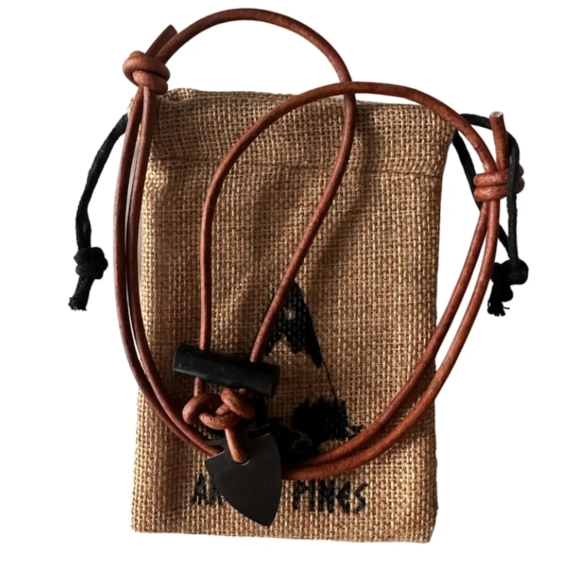 Fire Starter Necklace (Rustic Regular Cord, Black/Gray Striker) - Gear for Camping, backpacking, bushcraft, hiking, hunting, survival fire kit