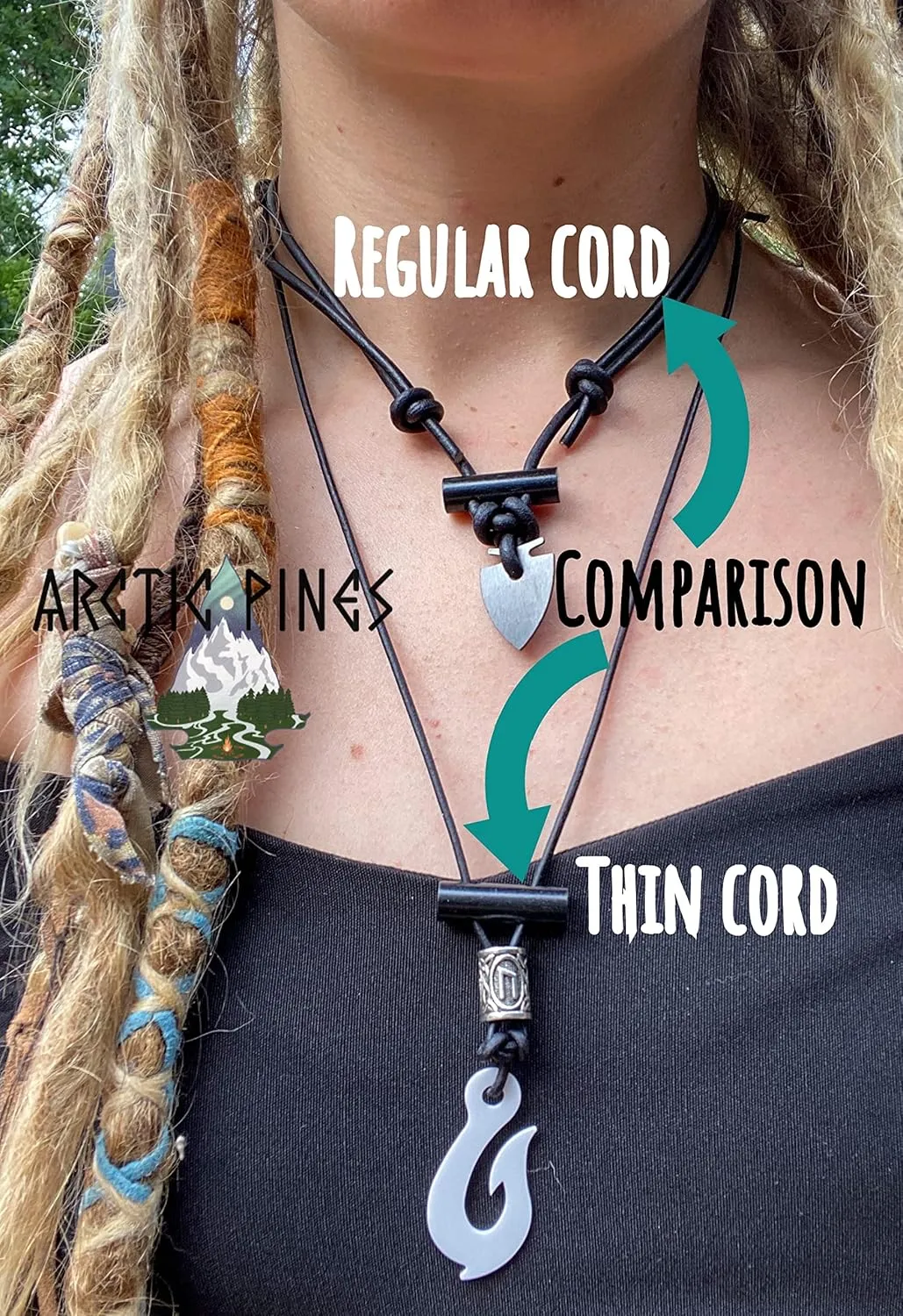 Fire Starter Necklace (Rustic Thin Cord, Black/Gray BearClaw Striker)