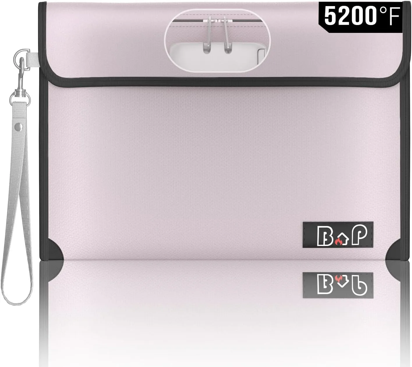 Fireproof Money Bag with Lock - 5200℉ Heat Insulated, BALAPERI Waterproof Zipper Pouch, Fireproof Document Bag for Cash, A5 Size Documents, Passport and Valuables, 11”X 7.7”(Silver)