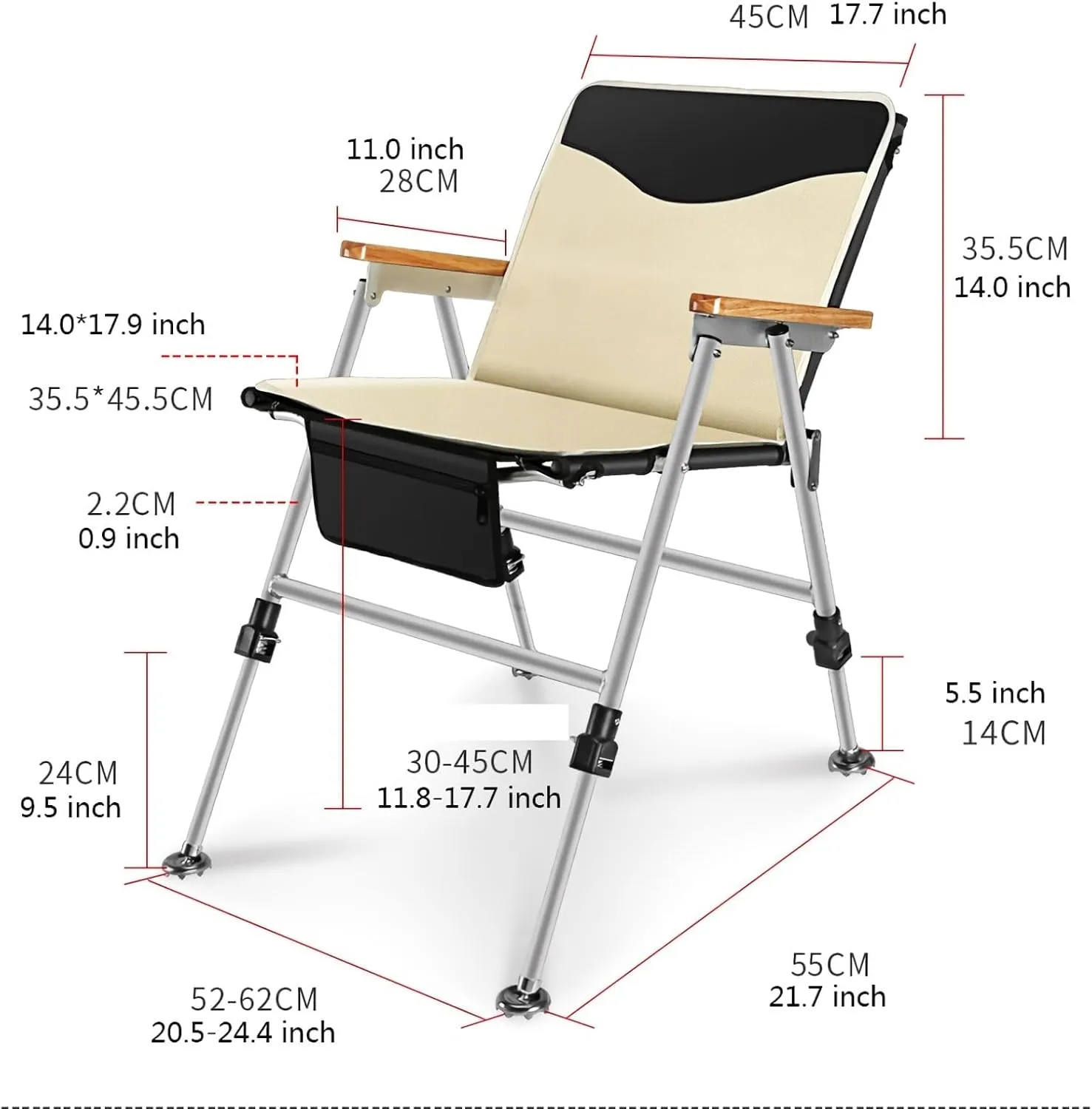 Fishing Chair Folding Recliner Chair Portable Lightweight Reclining Fishing Chair Removable Cushion Camping Chair Camping Chair(C)