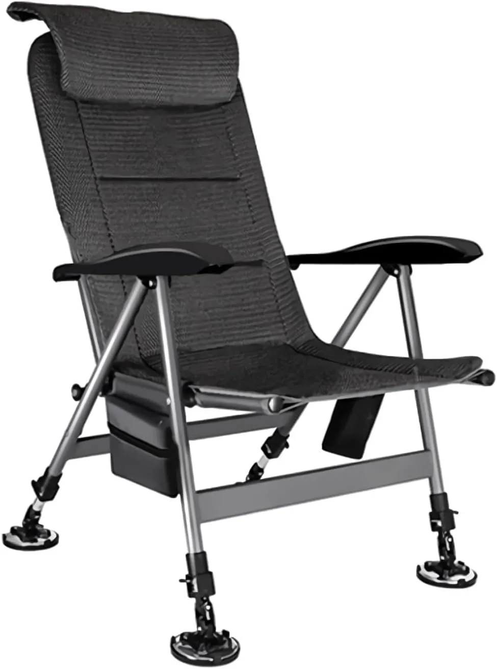Fishing Chair Recliner Folding Fishing Chair with Adjustable Pillow Backrest Legs Camping Beach Fly Fishing Stool Sleeping Bed Camping Chair