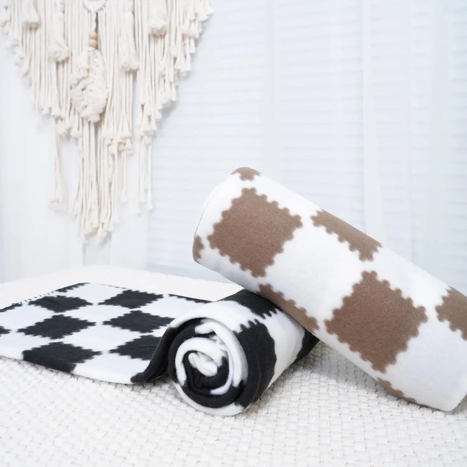Fleece Throw Blankets for Couch Bulk Lightweight Warm Soft Cozy Dog Blanket 6 Pack Bulk Fleece Kids Blanket Solid for Bed Couch Office Gifts Outdoor Plaid 50 x 60 inch