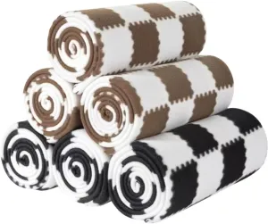 Fleece Throw Blankets for Couch Bulk Lightweight Warm Soft Cozy Dog Blanket 6 Pack Bulk Fleece Kids Blanket Solid for Bed Couch Office Gifts Outdoor Plaid 50 x 60 inch