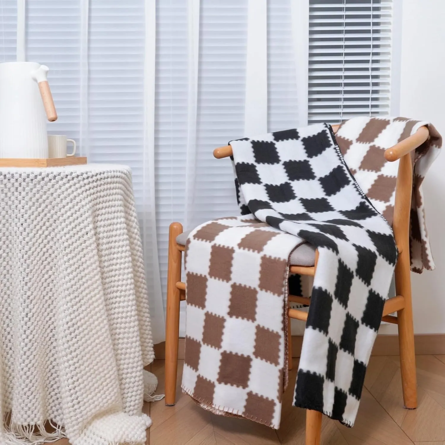 Fleece Throw Blankets for Couch Bulk Lightweight Warm Soft Cozy Dog Blanket 6 Pack Bulk Fleece Kids Blanket Solid for Bed Couch Office Gifts Outdoor Plaid 50 x 60 inch