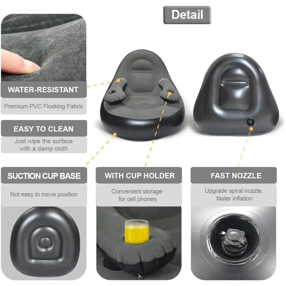 Flocked Inflatable Outdoor Chair with Footrest